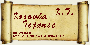 Kosovka Tijanić vizit kartica
